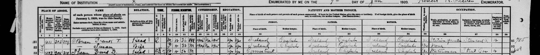 Scan of the record: 1920 census, San Francisco ED 301 sheet 9B